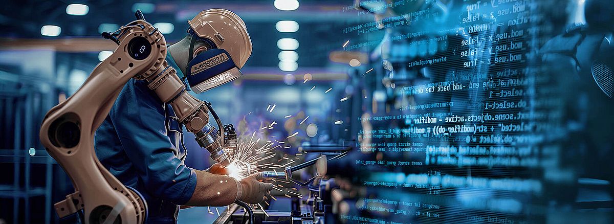 Roboterarm in Produktionsumgebung