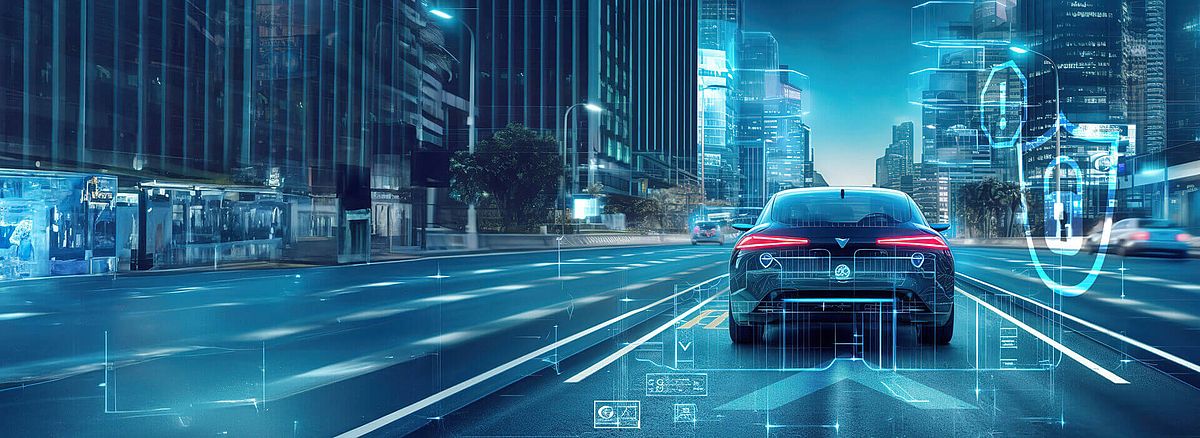Auto auf Straße digital