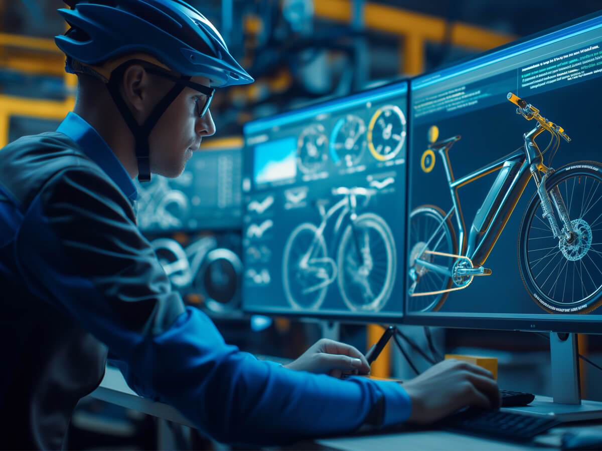 Mann mit Fahrradhelm